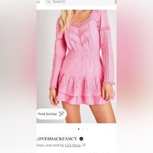 Loveshack Fancy Sonaya Lace trimmed dress size small